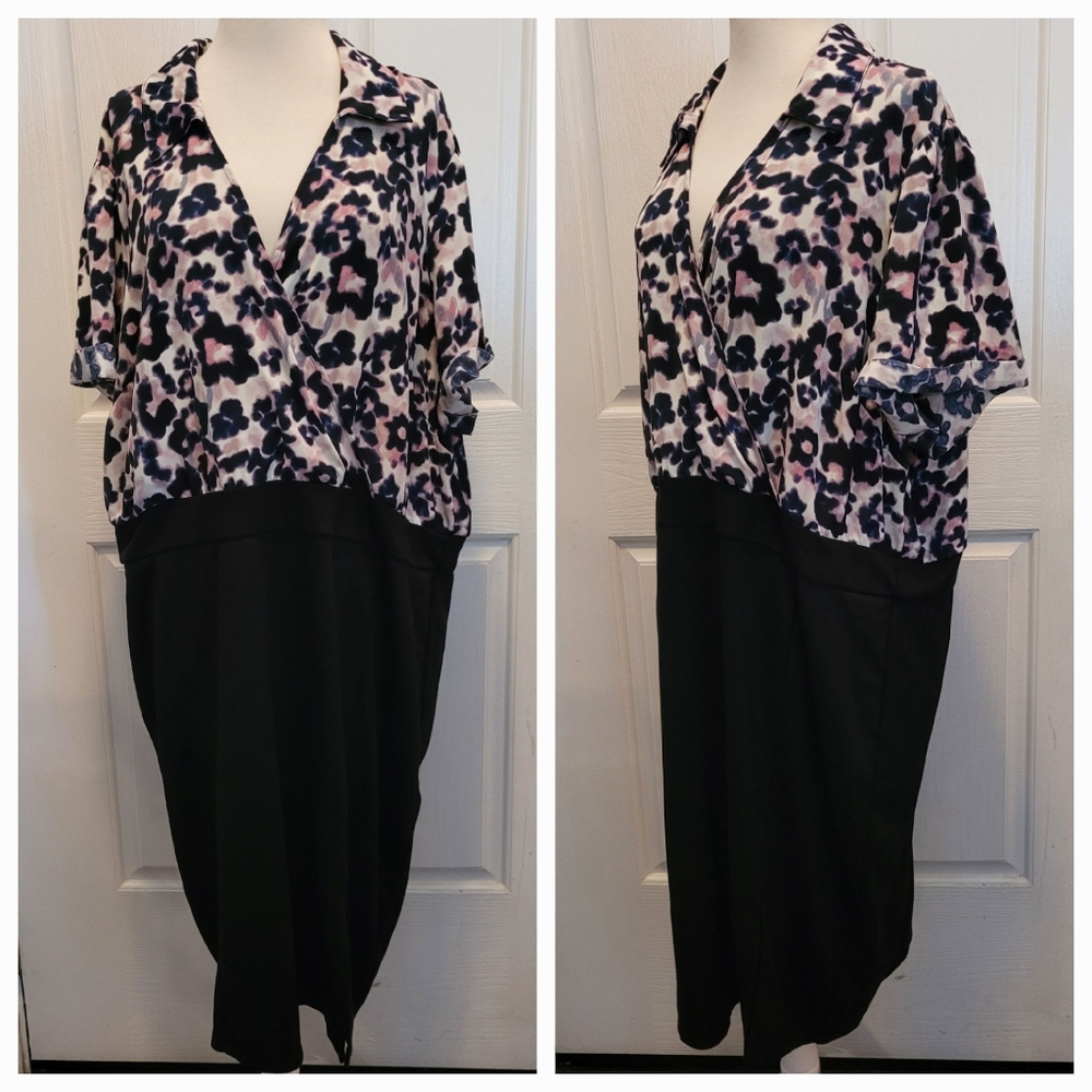 Torrid Dress Size 3 3X Sheath Sexy Animal Print Black Pink Geometric Cocktail